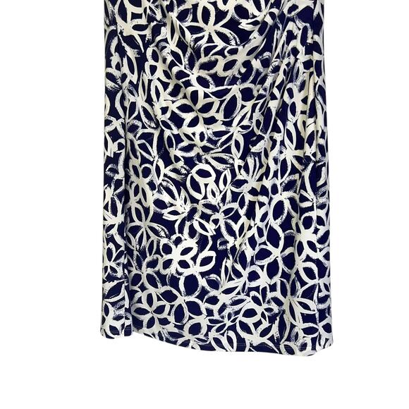 Lauren Ralph Lauren Blue White Abstract Cap Sleeve Sheath Dress Size 16 - Picture 4 of 8